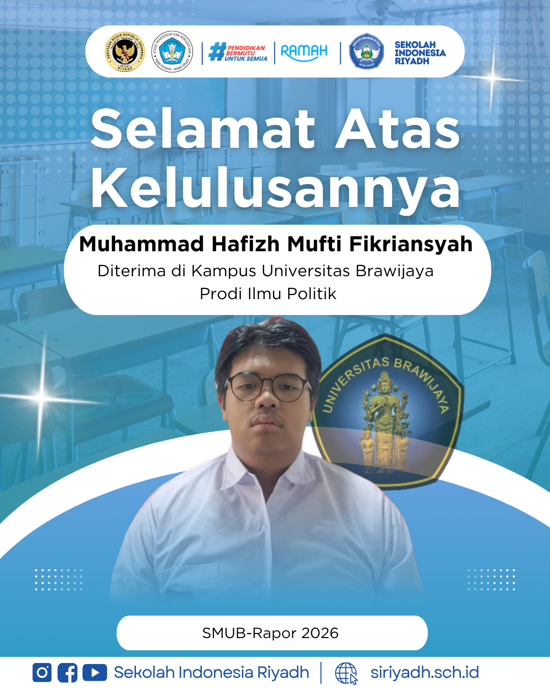 Biru dan Putih Modern Ucapan Kelulusan Instagram Post-8